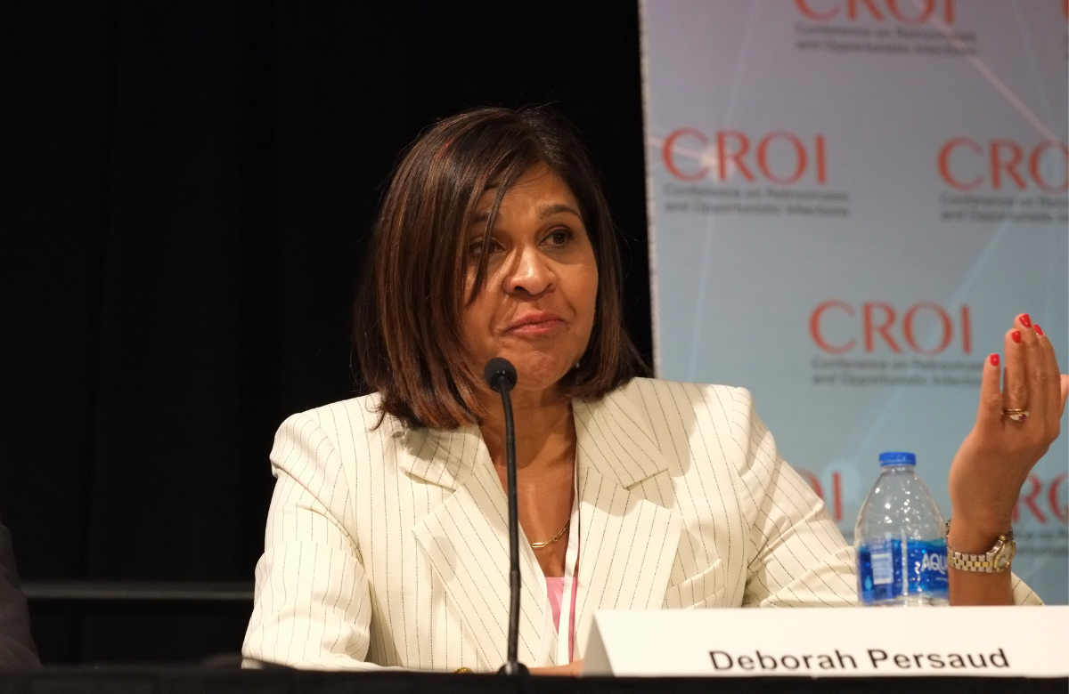 La dott.ssa Deborah Persaud a CROI 2024. Foto di Roger Pebody.