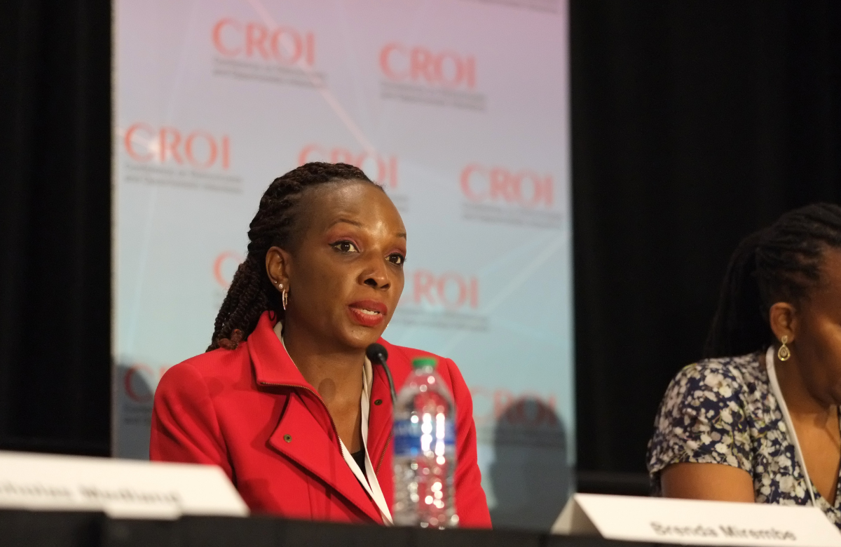 Dr Brenda Mirembe at CROI 2024. Photo by Roger Pebody