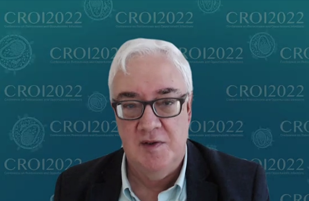 Professor Joel Palefsky, presenting the results of the anal screening trial, at CROI 2022. CROI 2022.