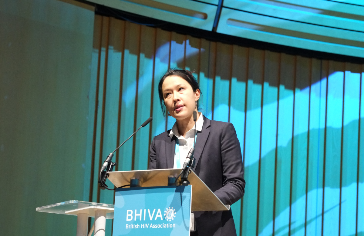 Dr Rachel Hill-Tout presenting at BHIVA 2023. Photo by Roger Pebody.