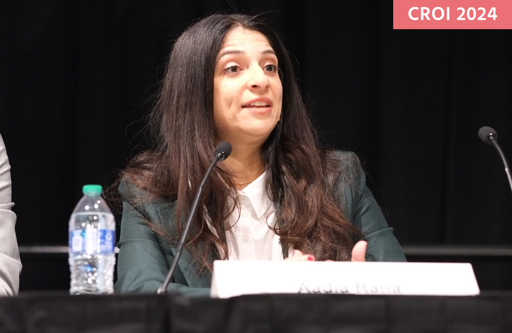 Dr Aadia Rana at CROI 2024. Photo by Roger Pebody.