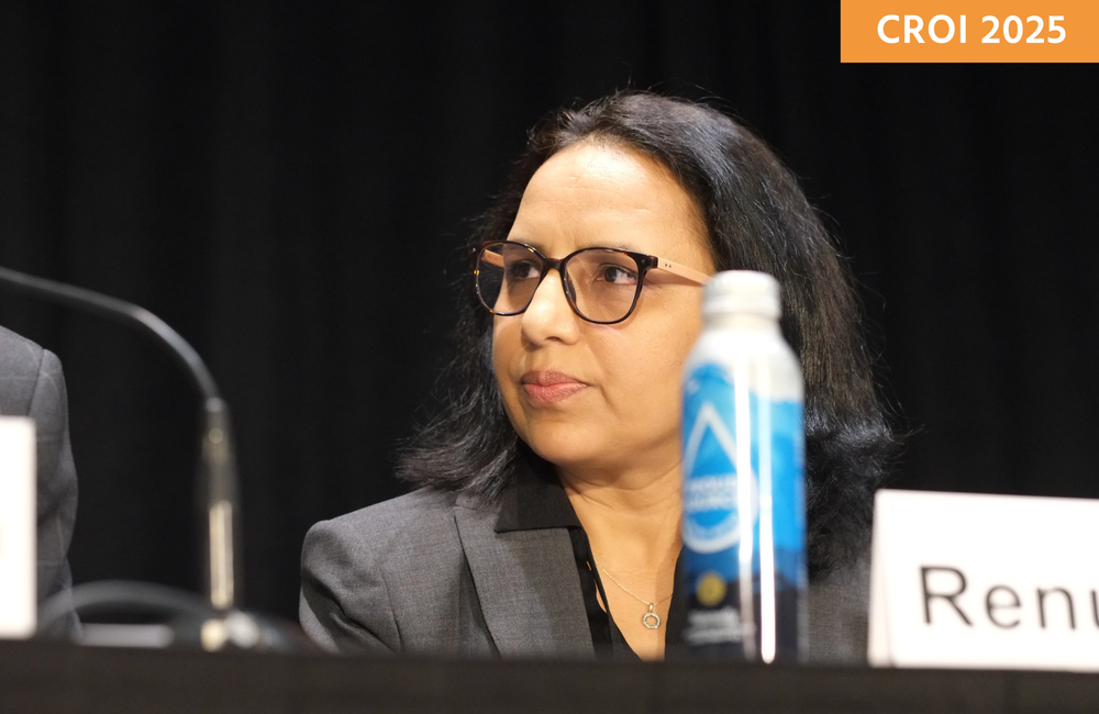 Dr Renu Singh at a media birefing at CROI 2025.