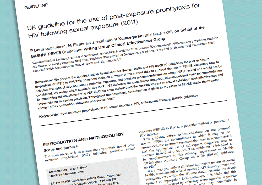 PEP guidelines for the UK revised to take account of undetectable